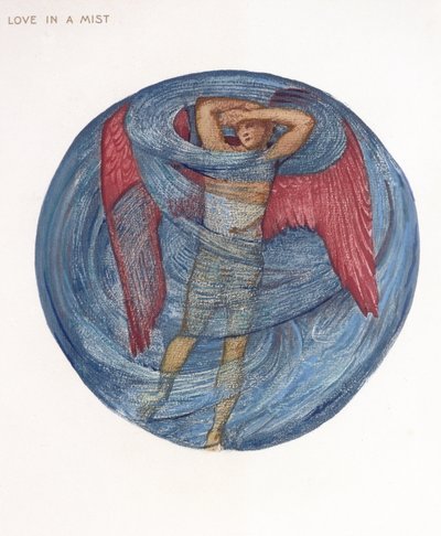 Çiçek Kitabı: I. Sisteki Aşk, 1905 (kağıt üzerinde guajlı lito) by Edward Burne Jones