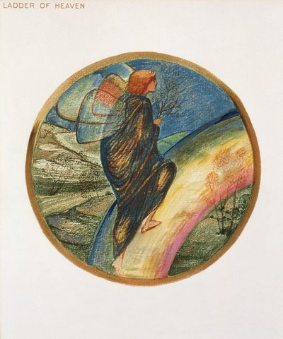 Çiçek Kitabı: XII. Cennetin Merdiveni, 1905 (kağıt üzerine guajlı lito) by Edward Burne Jones
