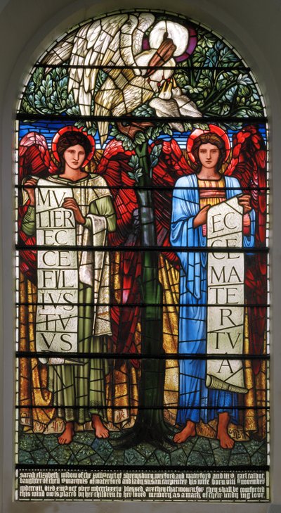 Dindarlığındaki Pelikan ve Parşömenlerle Melekler, 1890 by Edward Burne Jones