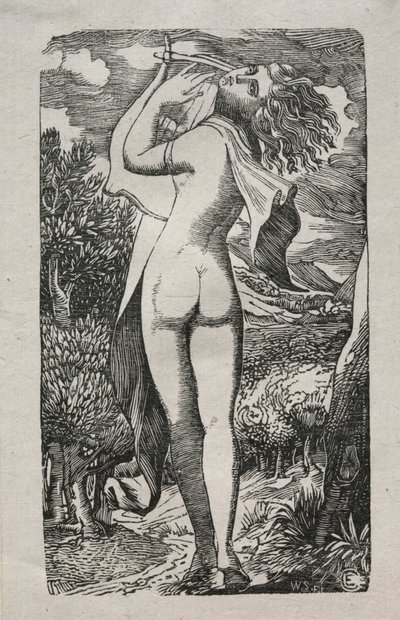 Bacchante veya Lir Üzerindeki Oyuncu, 1829. by Edward Calvert