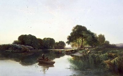 Ormanlık Bir Nehir Manzarası by Edward Charles Williams