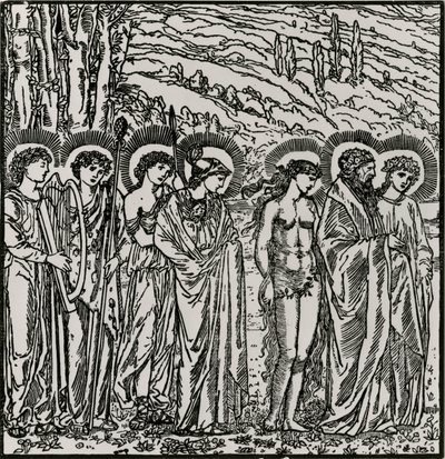 Tanrılar arasında giriş by Edward Coley (after) Burne Jones
