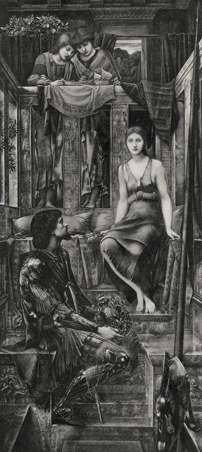 Kral Cophetua ve Dilenci Hizmetçi by Edward Coley (after) Burne Jones