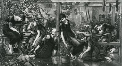 Briar Rose Serisinden Bahçe Mahkemesi by Edward Coley (after) Burne Jones