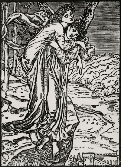 Zephyr ve Ruh by Edward Coley (after) Burne Jones