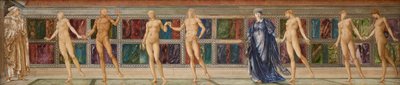 Tembellik Bahçesindeki Hacı - Dokuz Figür Çalışması, 1874 dolayları (suluboya) by Edward Coley (studio of) Burne Jones