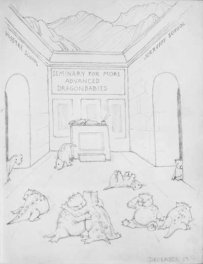 Ejderhalar Semineri (kağıt üzerine kurşun kalem) by Edward Coley Burne Jones
