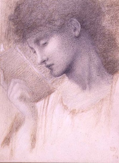 Bir Kafa Çalışması (kağıt üzerinde tebeşir) by Edward Coley Burne Jones