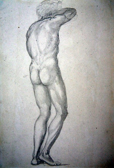 Ayakta duran bir çıplakın incelenmesi, c.1873 (kağıt üzerine kurşun kalem) by Edward Coley Burne Jones