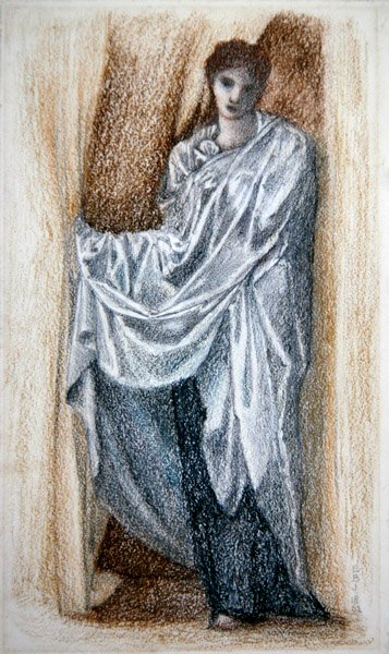 Klasik elbiseli kadın by Edward Coley Burne Jones