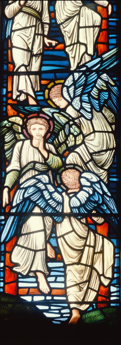 Melekler Tırmanma ve İnme, Jacobs Merdiveni Detayı 120160 vitray detayı by Edward Burne Jones