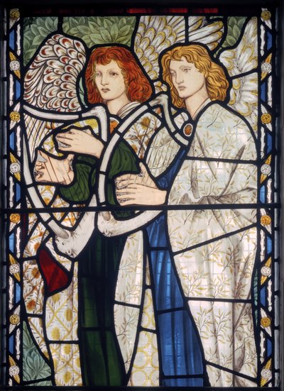 Arps Çalan Melekler, 1866 (vitray) by Edward Burne Jones