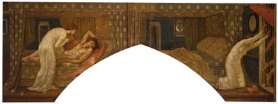 Cupid ve Psyche - Saray Yeşil Duvar Resimleri - Lambayı tutan Psyche, uyuyan Cupid