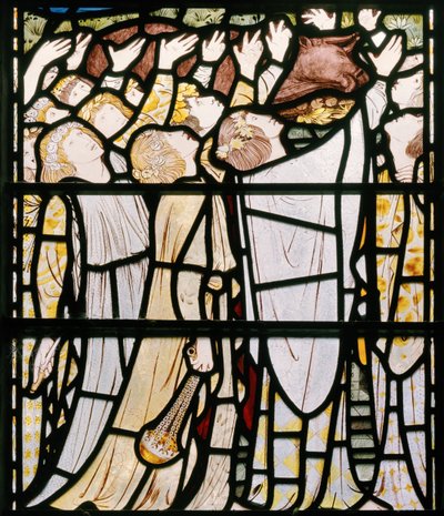 İlyas ve Baal Rahipleri, detay, 1863 (vitray) by Edward Burne Jones