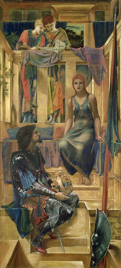 Kral Cophetua ve Dilenci Hizmetçi - Karikatür Çalışması, 1883 by Edward Burne Jones