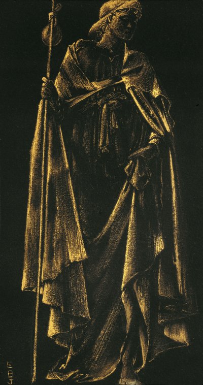 Bakan Melek (kağıt üzerine altın boya) by Edward Burne Jones