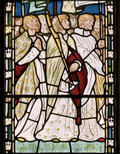 Pankart taşıyan Azizler, 1865 (vitray) by Edward Burne Jones