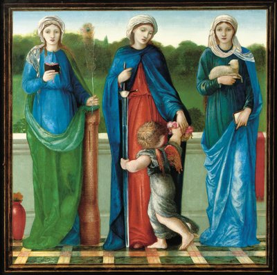 Aziz Barbara, Aziz Dorothy ve Aziz Agnes by Edward Burne Jones