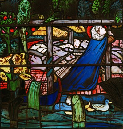 St Frideswide, detay, 1859 (vitray) by Edward Burne Jones
