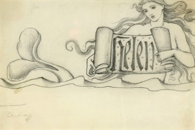 Helen için çalışma, c.1880 by Edward Burne Jones