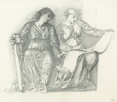 "Müzik" Çalışması, c.1865 by Edward Burne Jones