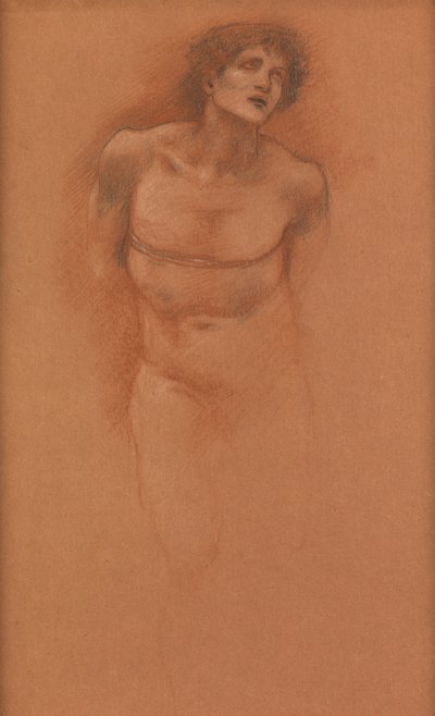 "Aşkın Arabası"ndaki Aşk figürü için çalışma by Edward Burne Jones