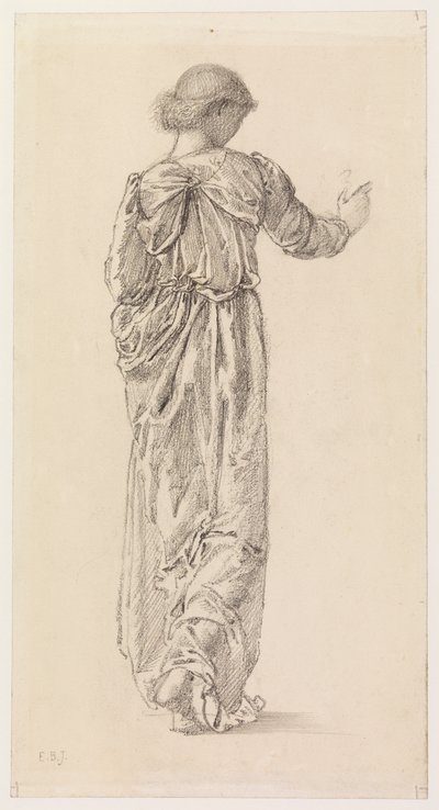 "The Garland Weavers" için dökümlü bir kadın figürünün incelenmesi, 1866 by Edward Burne Jones