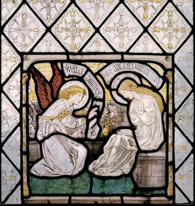Müjde, doğu penceresinden detay, 1865 (vitray) by Edward Burne Jones