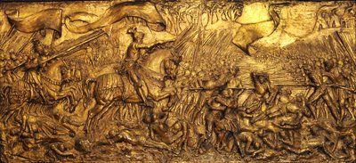 Flodden Field Savaşı, 1881-82 (yaldızlı gesso) by Edward Burne Jones