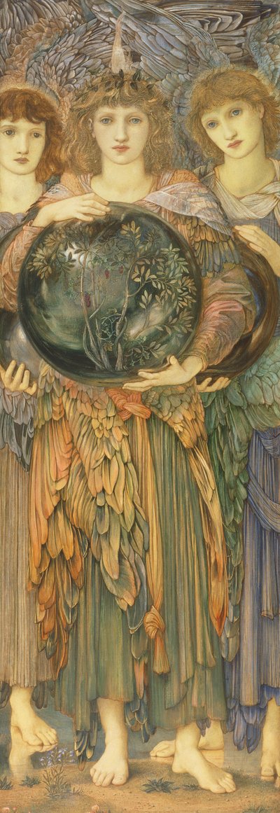 Yaratılış Günleri: Üçüncü Gün, 1870-76 (keten kaplı panel üzerine wc, guaj, kabuk altın ve platin boya) by Edward Burne Jones