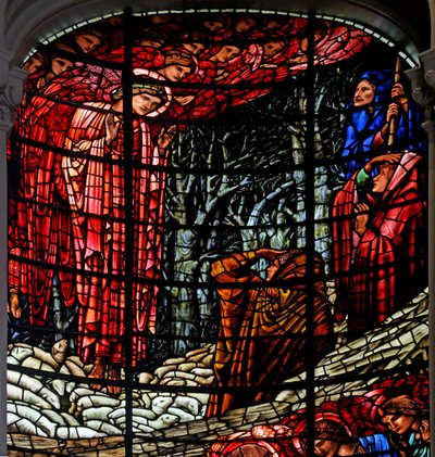 Doğuş ve Çobanlara Müjde, 1885-1897 (vitray) by Edward Burne Jones