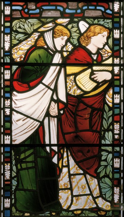 Yeni Kudüs, detay, 1862-3 (vitray) by Edward Burne Jones