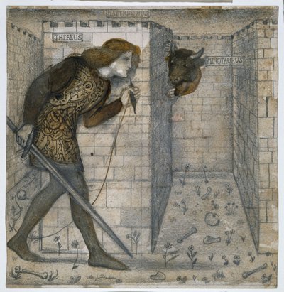 Labirentteki Theseus ve Minotaur by Edward Burne Jones