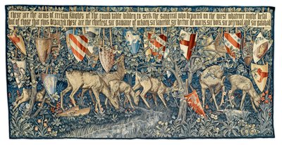Verdure with Deer and Shields, ressam tarafından tasarlanan ve Morris and Co. tarafından dokunan goblen, 1909 by Edward Burne Jones
