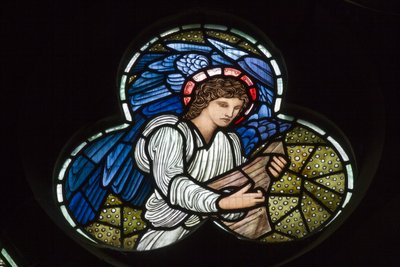Wilden, All Saints, Morris & Co., Edward Burne-Jones, John Henry Dearle (1859-1932), Angels with Dulcimer, Angel Musicians, 1902-1914, Louisa, Alfred, The Baldwins, Başbakan, Metodist, Worceste by Edward Coley and Dearle Burne-Jones