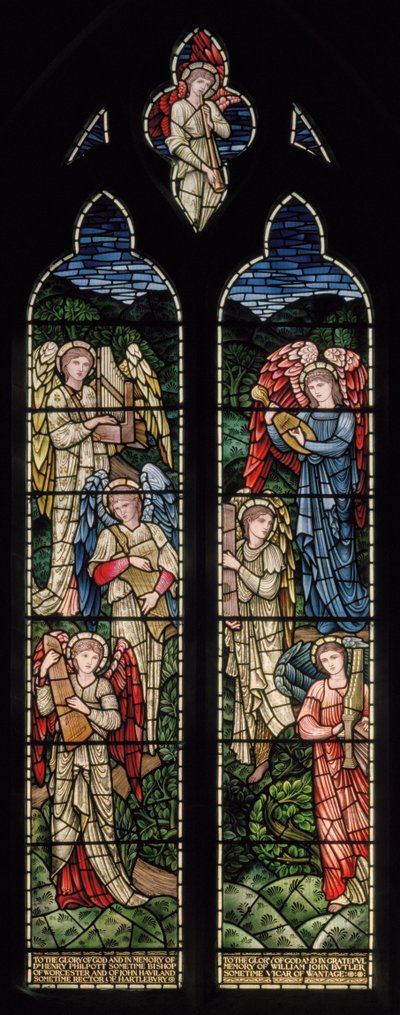 Wilden, All Saints, Morris & Co., Edward Burne-Jones, John Henry Dearle (1859-1932), Angels Of Paradise, Angel Musicians, 1902-1914, Louisa, Alfred, The Baldwins, Başbakan, Metodist, Worcesters by Edward Coley and Dearle Burne-Jones