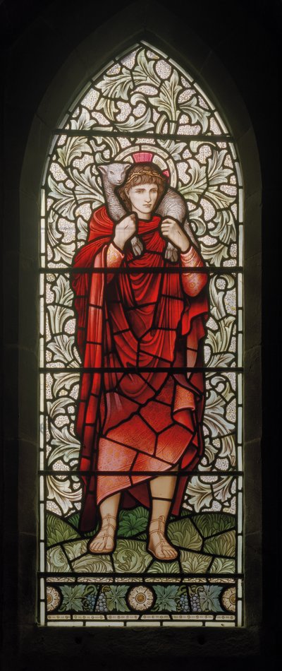 Wilden, All Saints, Morris & Co., Edward Burne-Jones, John Henry Dearle (1859-1932), The Good Shepherd, 1902-1914, Louisa, Alfred, The Baldwins, Başbakan, Metodist, Worcestershire, Sanat ve El Sanatları by Edward Coley and Dearle Burne-Jones