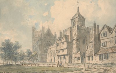 Exeter Katedrali ve komşu binalar by Edward Dayes