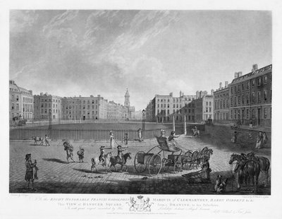 Hanover Square, from a set of four views of London squares, engraved by Robert Pollard (1755-1838) and Francis Jukes (1747-1812) 1781 (etching und aquatint) by Edward Dayes
