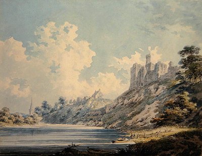 Warkworth Kalesi (kağıt üzerine sulu boya) by Edward Dayes