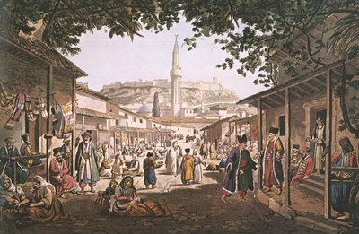 Yunanca: Atina Çarşısı by Edward Dodwell