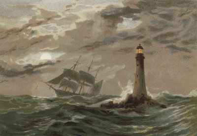 Ay Işığı, Eddystone Deniz Feneri by Edward Duncan