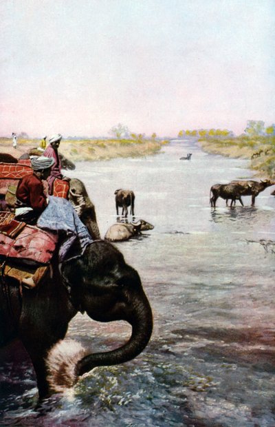 Nehir sahnesi, Orta Hindistan, 1930