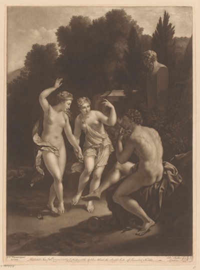 Dans eden iki perinin önünde flüt çalan adam by Edward Fisher