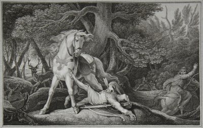 William Rufus'un Ölümü, Neagle tarafından kazınmış, David Hume'un 'İngiltere Tarihi'nden bir örnek, pub. R. Bowyer, Londra by Edward Francis (after) Burney
