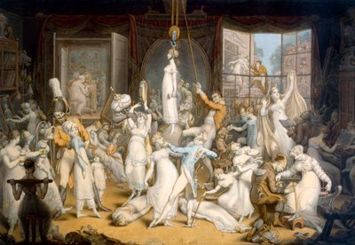 Genç Hanımlar İçin Zarif Bir Kuruluş (kağıt üzerine suluboya) by Edward Francis Burney