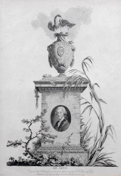 Dr Thomas Augustine Arne (1710-78), James Heath (1757-1834), 1793 tarafından oyulmuş (ayrıca bkz. 84546) by Edward Francis Burney
