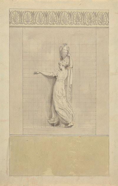 Başında Sürahi Taşıyan Kadın Figürü by Edward Francis Burney