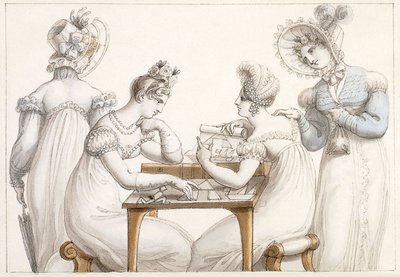 Siluetleri Kesen Bayanlar: ve Bir İç Mekanda Sohbet Eden Bayanlar, by Edward Francis Burney