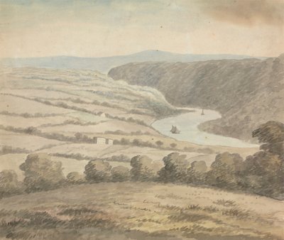 Teknelerle Nehir Manzarası by Edward Francis Burney